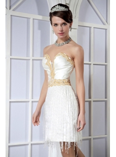 Bohemia Exclusive Gold and White Short Graduation Dress GG1024