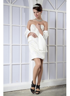 Brilliant White Sequins Mini Graduation Dress GG1025