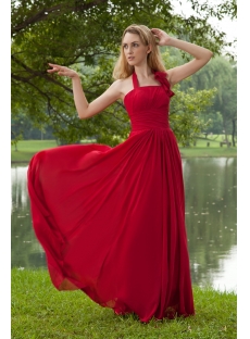 Burgundy Halter Charming Formal Evening Dresses for Weddings IMG_8239