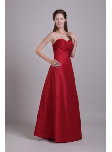 Burgundy Long Sweetheart Junior Bridesmaid Gown 0754