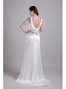 Cap Sleeves Western Bridal Gown with Backless 0857