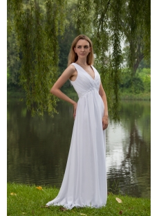 Casual Simple Empire Bridal Gown with V-neckline IMG_7876