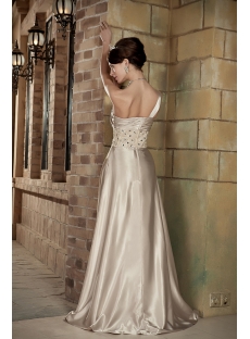 Champagne One Shoulder Military Ball Prom Dresses with Shawl GG1008