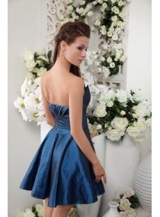 Cheap Blue Romantic Short Strapless Junior Prom Dress IMG_0164