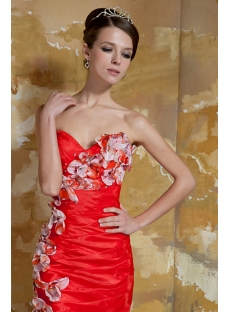Cheap Red Short Cocktail Dresses with Colorful Floral for Teenagers GG1053