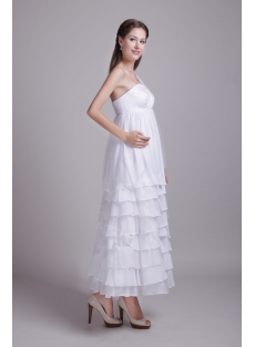 Chiffon One Shoulder Maternity Bridal Party Dresses IMG_0643