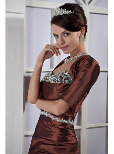 Chocolate Winter Cocktail Dress with Sleeves Jacket GG1070