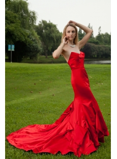 Discount 2013 Stunning Red Satin Sheath Bridal Gown IMG_8039