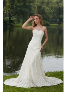 Elegant Simple Lace Bridal Gown with Drop Waist IMG_7981