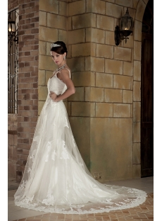 Elegant Straps Lace Sheath Bridal Gown GG1004
