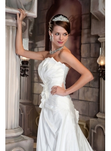 Elegant and Gorgeous Strapless Long Bridal Gown with Flowers GG1032