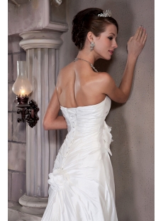 Elegant and Gorgeous Strapless Long Bridal Gown with Flowers GG1032