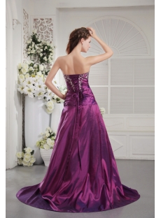 Grape A-line Strapless Prom Dress for Large Size Girl IMG_9827