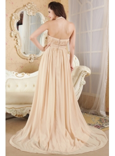 Halter Champagne Evening Party Dress Cheap IMG_5239