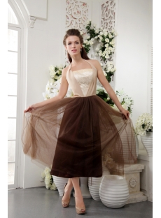Halter Tea Length Colorful Modest Semi Formal Dresses IMG_0229