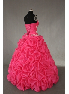 Hot Pink Floor Length Organza Quinceanera Dress IMG_0483