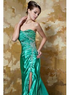 Hunter Green Long Prom Dress 2013 with High Slit GG1042