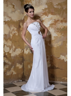 Ivory Long Casual Sexy Beach Bridal Gowns with Keyhole GG1035
