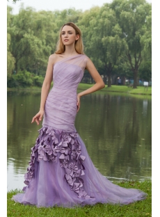 Lavender One Shoulder Mermaid Prom Dress Pretty IMG_7965