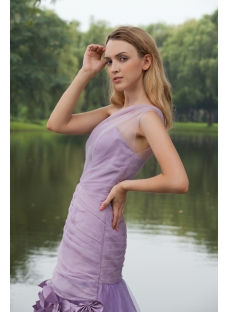 Lavender One Shoulder Mermaid Prom Dress Pretty IMG_7965