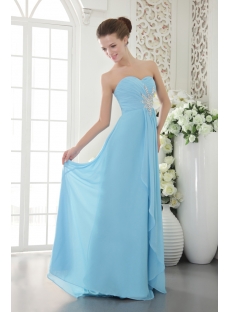 Light Blue Chiffon Military Prom Ball Gown IMG_9641