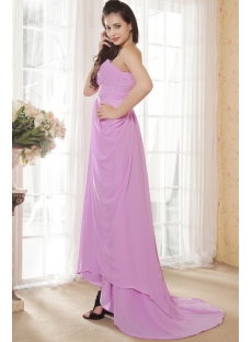 Lilac One Shoulder Plus Size Prom Dress with High-low IMG_5391