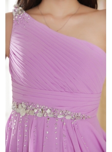Lilac One Shoulder Plus Size Prom Dress with High-low IMG_5391