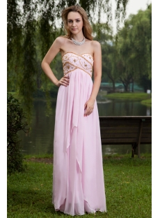 Long Pink and Gold Empire Maternity Evening Dress IMG_7639