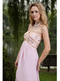 Long Pink and Gold Empire Maternity Evening Dress IMG_7639