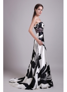 Long Print Black and White Celebrity Gown IMG_0740
