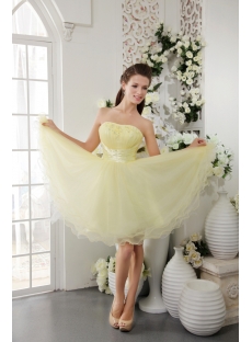 Maize Yellow Short Sweet Sixteen Dresses IMG_0249