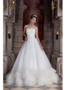 New Arrival Beautiful Ostrich Feather Bridal Ball Gown 2013 GG1033