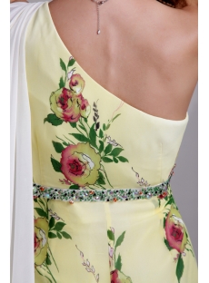 One Shoulder Printed Floral Chiffon Colorful Evening Dress IMG_0689