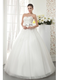 Petite Elegant Bridal Ball Gown Dress with Bow IMG_5512
