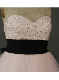 Pink And Black Taffeta Plus Size Quinceanera Dress IMG0372