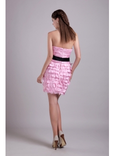 Pink and Black Column Short Celebrity Dress 0888