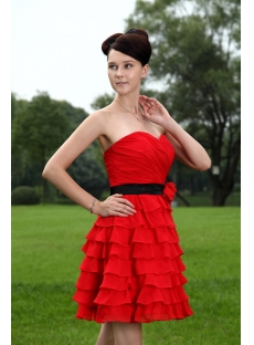 Pretty Short Red and Black Sweet 15 Dresses IMG_1068