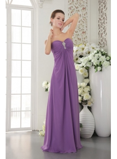 Purple Empire Chiffon Maternity Prom Dress for Plus Size IMG_9563