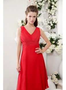 Red Chiffon Beach Bridesmaid Dresses for Small Size Girl IMG_0201
