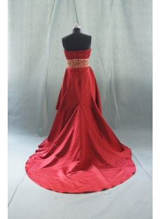 Red Sweetheart Satin Prom Dress 07770