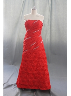 Red Taffeta Plus Size Prom Dress 07476