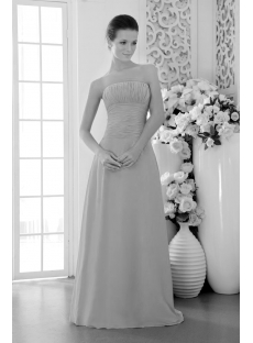Romantic Long Blue Chiffon Bridesmaid Gown Cheap IMG_9543