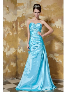 Romantic Turquoise Blue Long A-line Military Prom Dress with Sweetheart GG1044