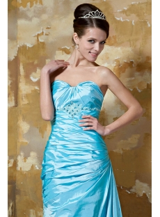 Romantic Turquoise Blue Long A-line Military Prom Dress with Sweetheart GG1044