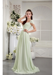 Sage Chiffon Plus Size Prom Gown Dress with Cap Sleeves IMG_9755