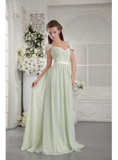Sage Chiffon Plus Size Prom Gown Dress with Cap Sleeves IMG_9755