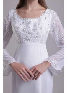 Scoop Long Sleeves Mermaid Winter Wedding Dress 081