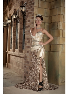 Sexy Sweetheart Leopard Evening Dress with Train GG1011