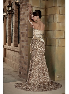 Sexy Sweetheart Leopard Evening Dress with Train GG1011