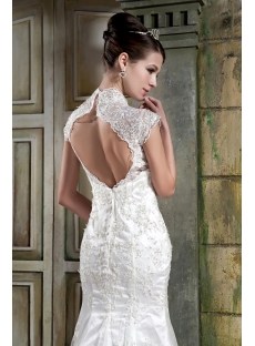 Sheath Lace V-neckline Bridal Gown with Keyhole GG1083
